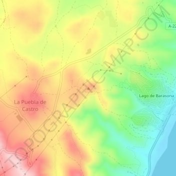 Mapa topográfico Cerro Calvario, altitud, relieve