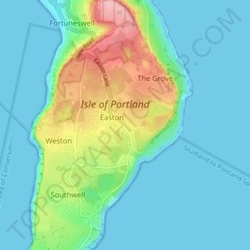 Mapa topográfico Wakeham, altitud, relieve