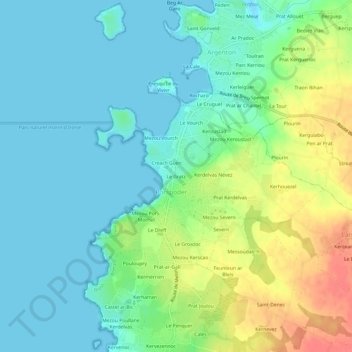 Mapa topográfico Le Gratz, altitud, relieve