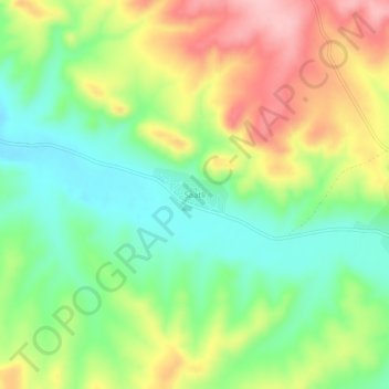 Mapa topográfico Saatli, altitud, relieve