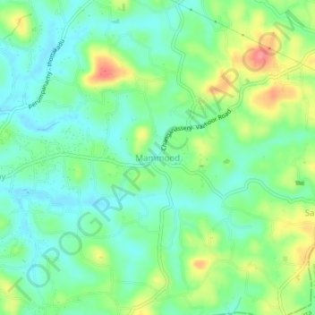 Mapa topográfico Mammodu, altitud, relieve
