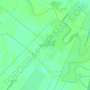Mapa topográfico Palmer Colonia, altitud, relieve