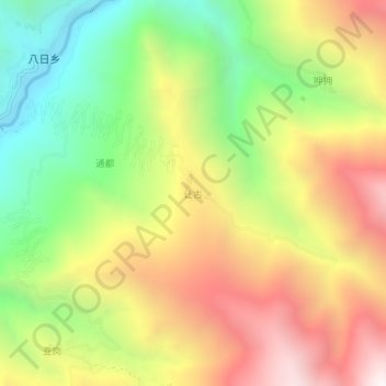 Mapa topográfico Ranggu, altitud, relieve
