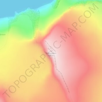 Mapa topográfico Olavtoppen, altitud, relieve