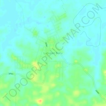 Mapa topográfico Laburan Baru, altitud, relieve