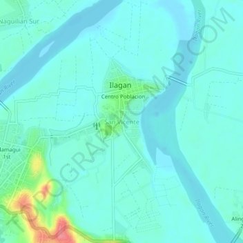 Mapa topográfico San Vicente, altitud, relieve