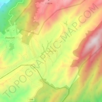 Mapa topográfico Ban Romklao, altitud, relieve