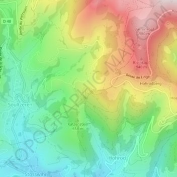 Mapa topográfico Schorren, altitud, relieve