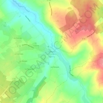 Mapa topográfico Le Bourg, altitud, relieve