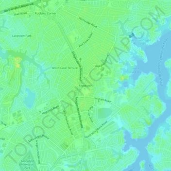 Mapa topográfico Reedtown, altitud, relieve