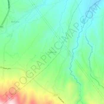 Mapa topográfico Gülpınar, altitud, relieve