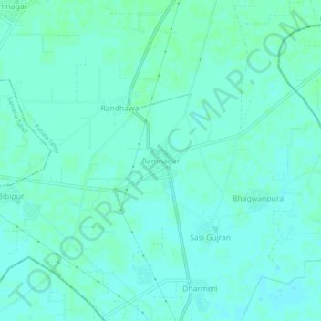 Mapa topográfico Ramnagar, altitud, relieve