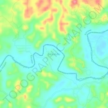 Mapa topográfico Besulutu, altitud, relieve