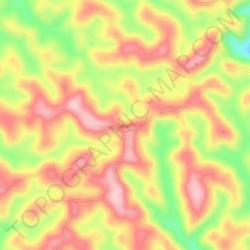 Mapa topográfico Iwafi, altitud, relieve