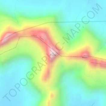 Mapa topográfico Kulang, altitud, relieve