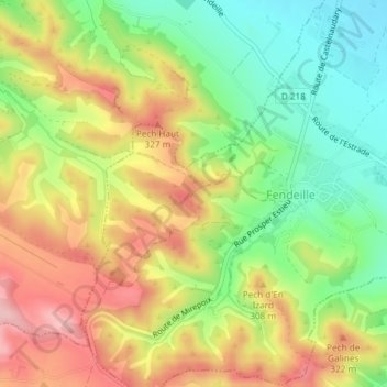 Mapa topográfico Chemin de la Tuilerie, altitud, relieve