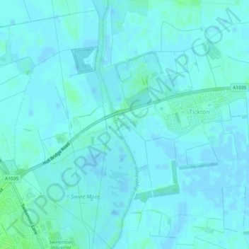 Mapa topográfico Hull Bridge, altitud, relieve