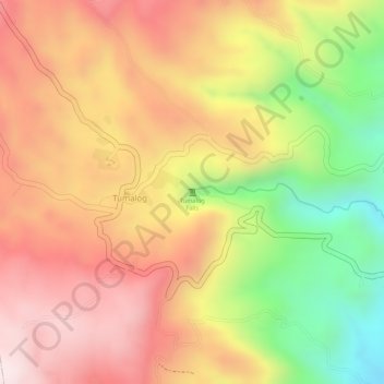 Mapa topográfico Tumalog Falls, altitud, relieve