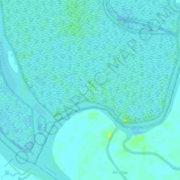 Mapa topográfico La Palma, altitud, relieve