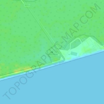 Mapa topográfico Chandrabhaga, altitud, relieve