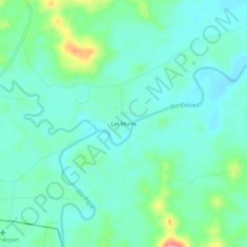 Mapa topográfico Las Muras, altitud, relieve