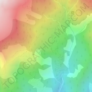 Mapa topográfico Cervière, altitud, relieve