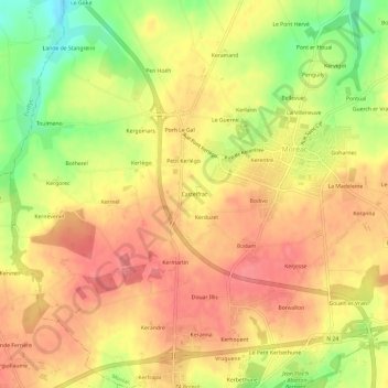 Mapa topográfico Castelfrac, altitud, relieve