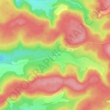 Mapa topográfico Le Bas du Rang, altitud, relieve
