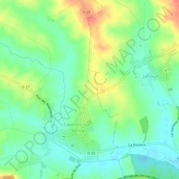 Mapa topográfico Chemin du Calvaire, altitud, relieve