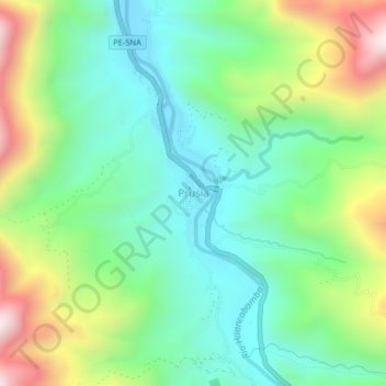 Mapa topográfico Prusia, altitud, relieve