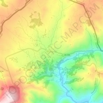 Mapa topográfico Moimenta, altitud, relieve