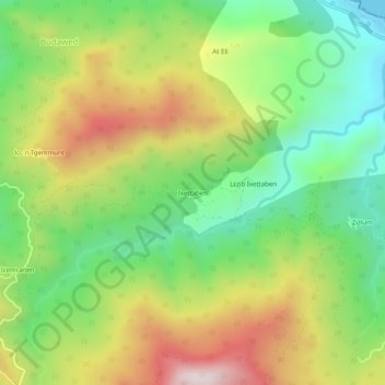 Mapa topográfico Ikhetaben, altitud, relieve