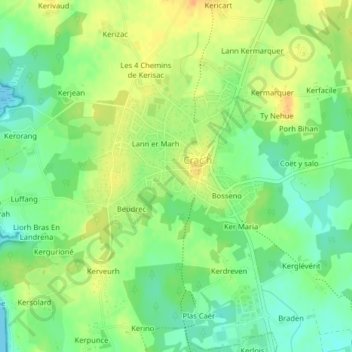 Mapa topográfico Le Bourg, altitud, relieve