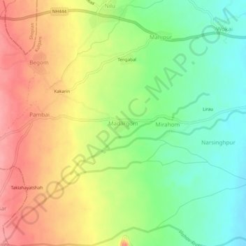Mapa topográfico Madargom, altitud, relieve