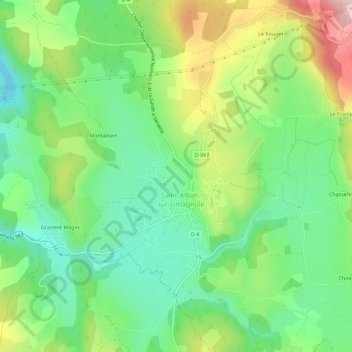 Mapa topográfico Biffares, altitud, relieve