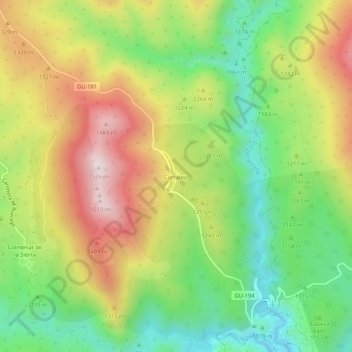 Mapa topográfico Corralejo, altitud, relieve