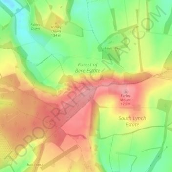 Mapa topográfico Withering Corner, altitud, relieve