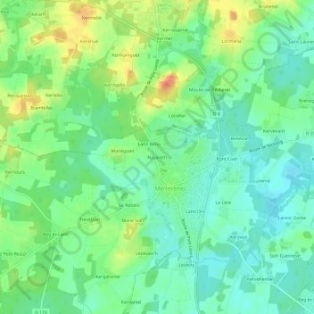 Mapa topográfico Nazareth, altitud, relieve