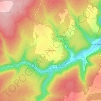 Mapa topográfico Le Plain d'Ahuy, altitud, relieve