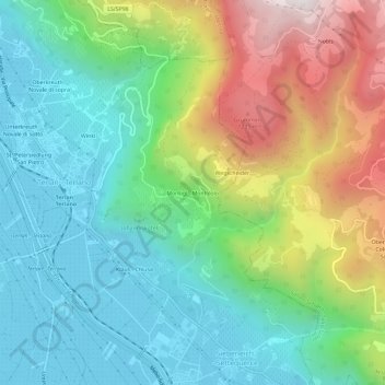 Mapa topográfico Montigl, altitud, relieve