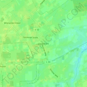 Mapa topográfico Upschört, altitud, relieve