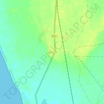 Mapa topográfico Varvala, altitud, relieve