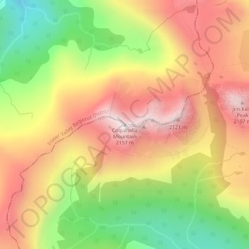 Mapa topográfico Coquihalla Mountain, altitud, relieve