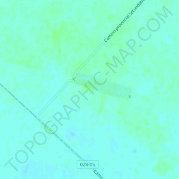 Mapa topográfico Román Báez, altitud, relieve