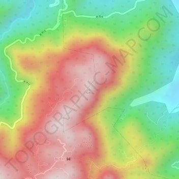 Mapa topográfico 梧桐山, altitud, relieve