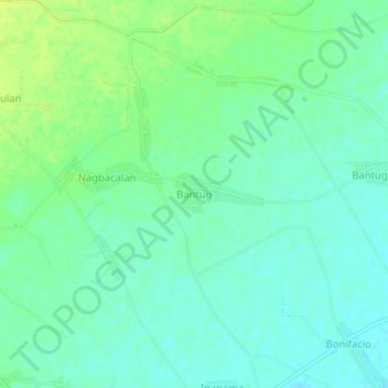 Mapa topográfico Bantug, altitud, relieve
