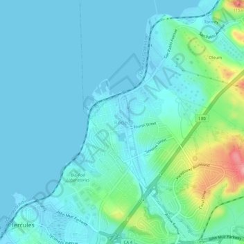 Mapa topográfico Rodeo, altitud, relieve