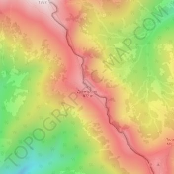 Mapa topográfico Dzembronia, altitud, relieve