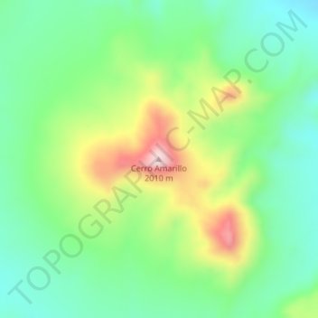 Mapa topográfico Cerro Amarillo, altitud, relieve