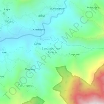 Mapa topográfico Sikolong, altitud, relieve